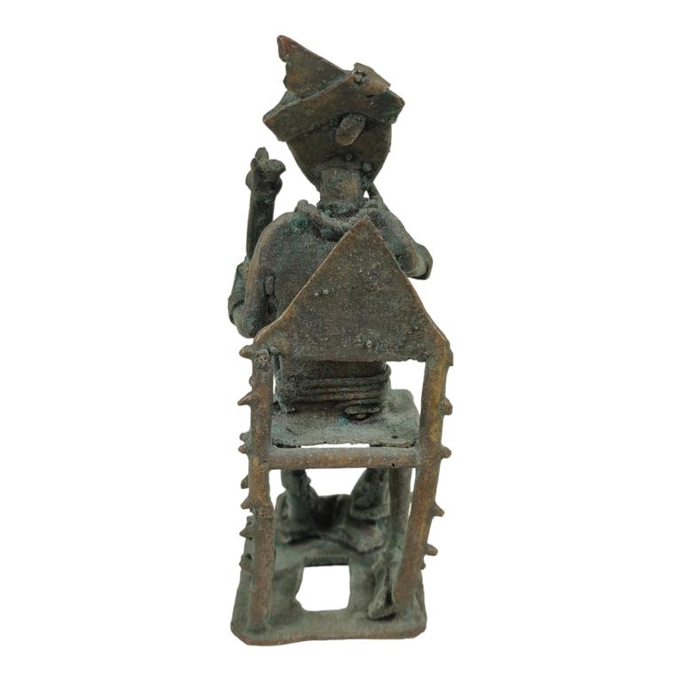 Ancienne statuette ghanéenne en bronze d'un Roi ashanti - 19ième siècle - Photo 2