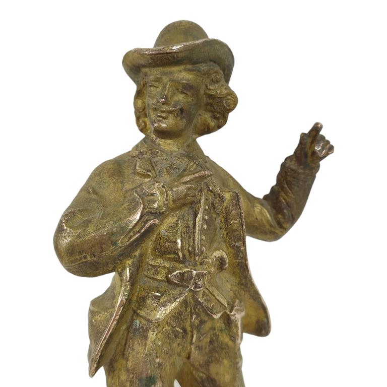 Statue de gentilhomme en bronze doré - 21 cm - Photo 9