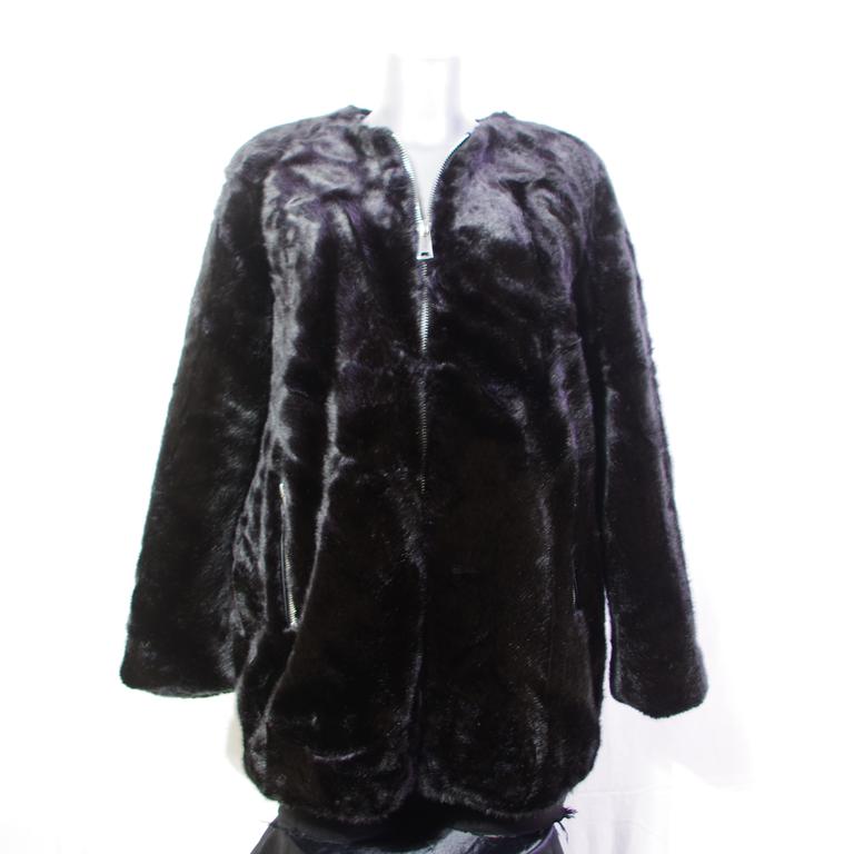 Manteau noir en fausse fourrure - Pimkie - M - Photo 0