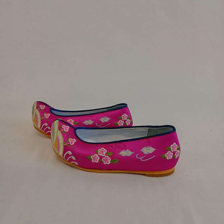 broderie florale magenta chaussure hanbok - Photo 1
