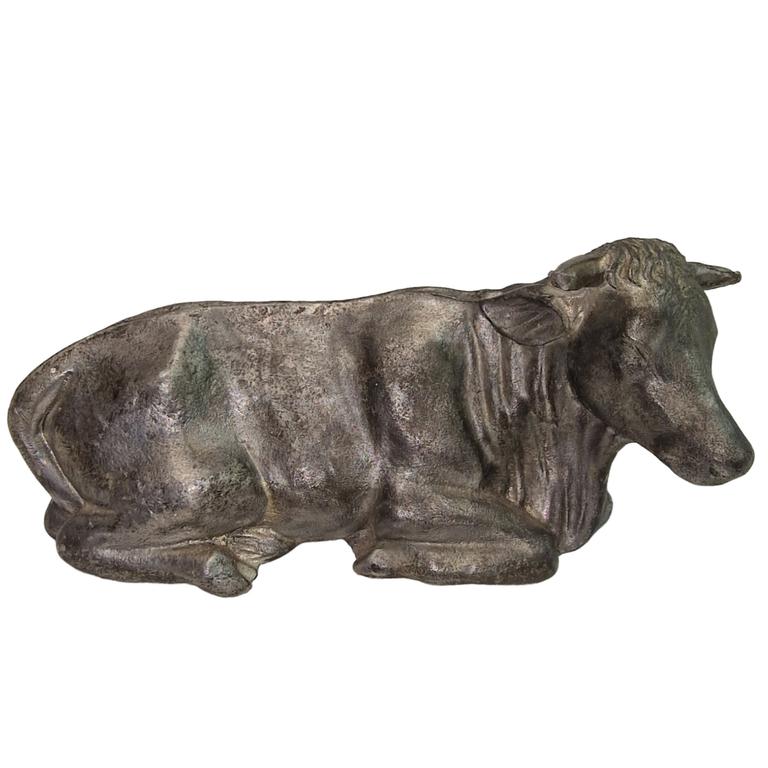 Figurine taureau en plomb Vintage 