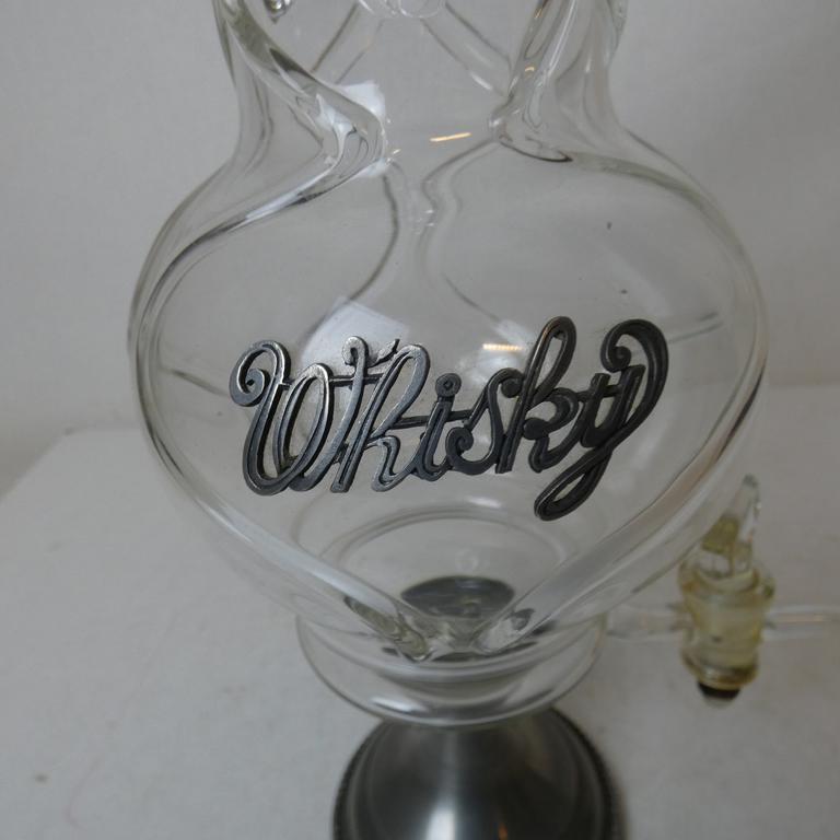 Carafe vintage à whisky avec robinet, verre et étain véritable.  - Photo 4