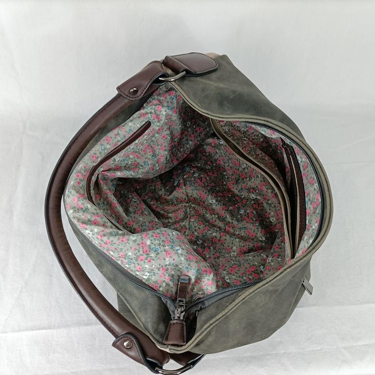 Grand sac à main tricolore pailleté et simili cuir - Photo 4