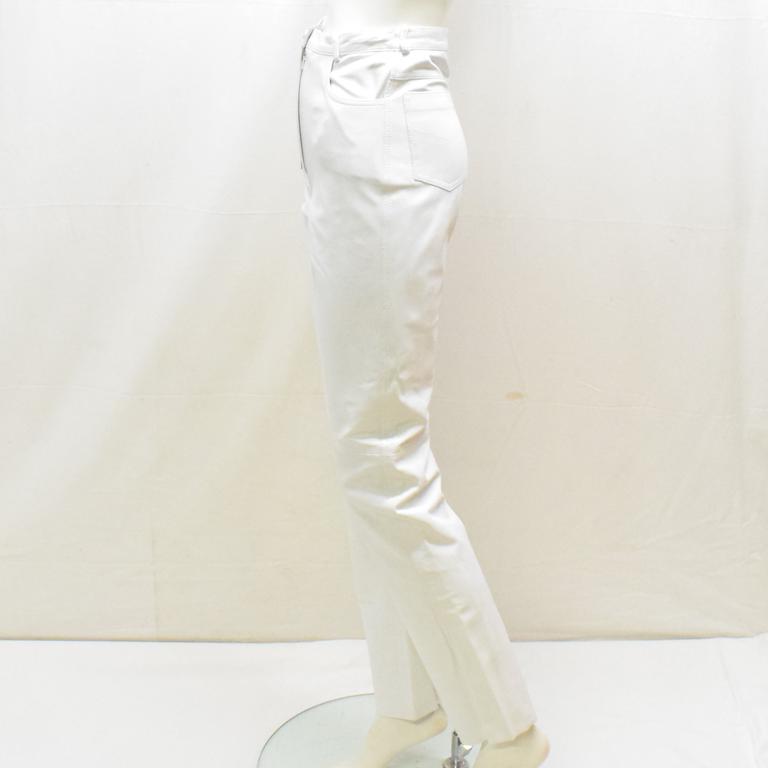 Pantalon en cuir Philippe Vallereuil T 38 couleur blanc - Photo 1