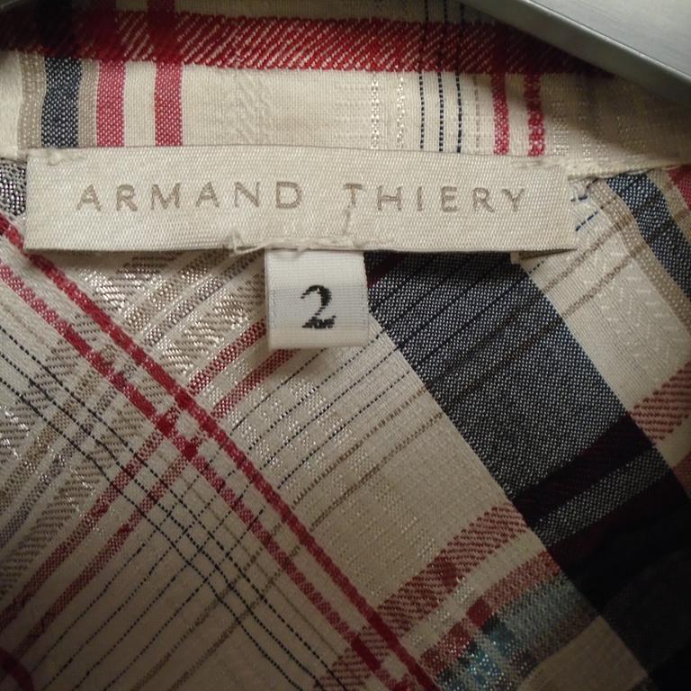Chemise à carreaux femme , Armand Thiery , taille 2  - Photo 2